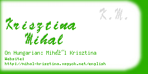 krisztina mihal business card